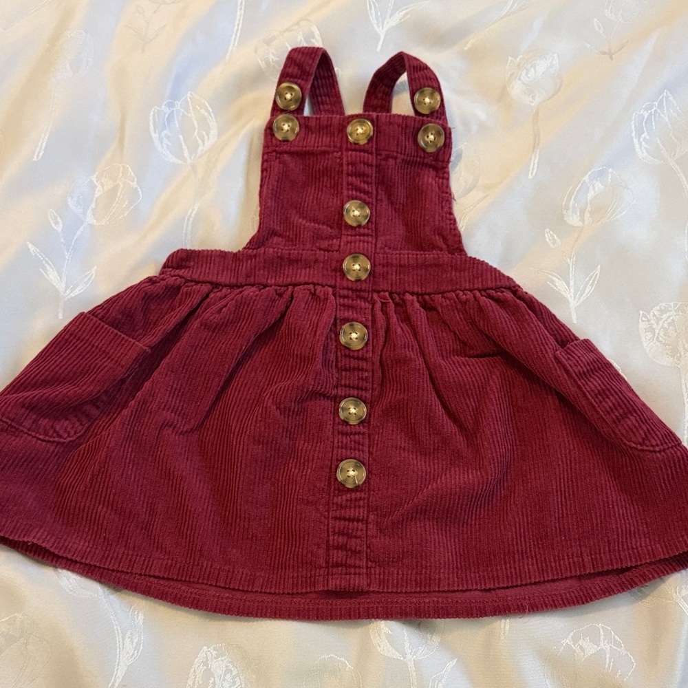 Kids 2T Nannette Burgundy Corduroy Overalls